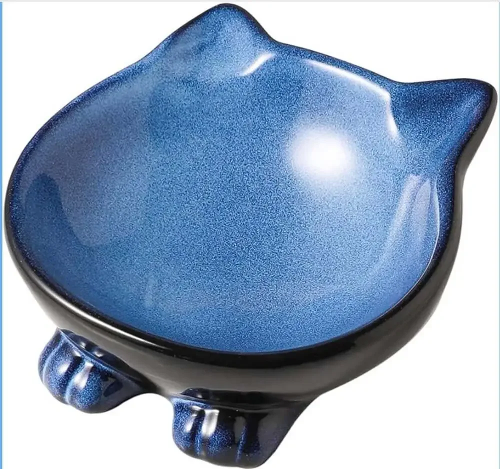 Nihow Ceramic Basic Cat Bowl: 5 Inch Cat Dish for Food & Water - Food Grade, Mic